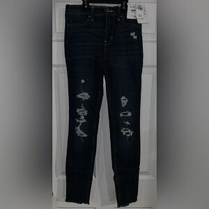 NEW Abercrombie low rise distressed jeggings girl size 15/16